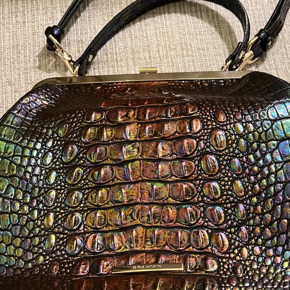 Brahmin Iridescent Crocodile Embossed Shoulder Bag - Picture 7 of 9